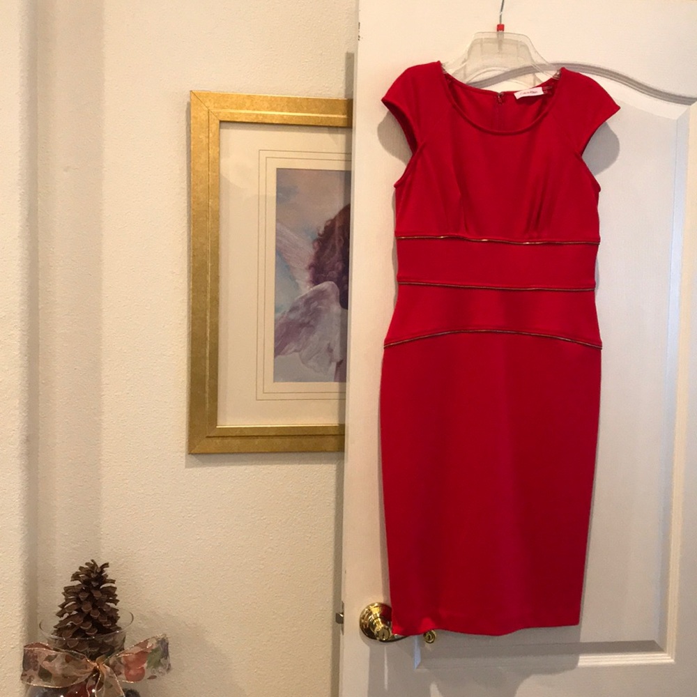 Stylish Red Calvin Klein Dress!